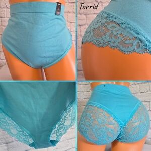 Torrid Blue Lace Microfiber Hipster Panties Plus Size 3X New